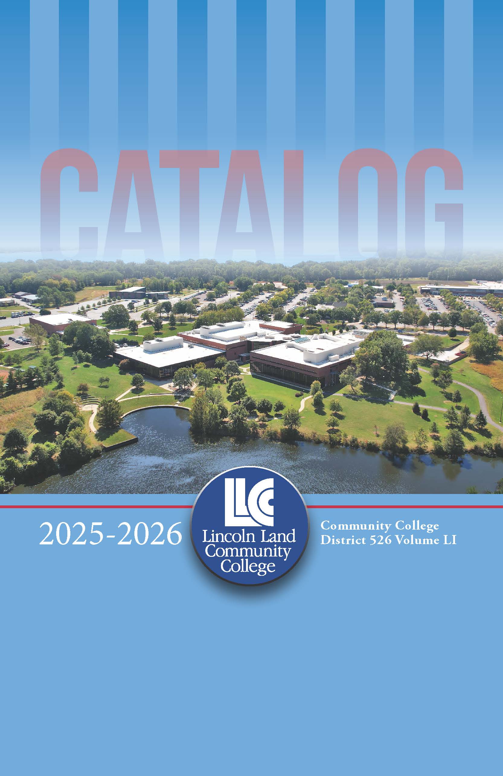 Aerial view of Lincoln Land Community College Springfield campus