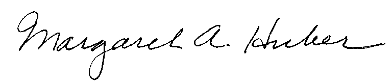 Margaret A. Huber signature